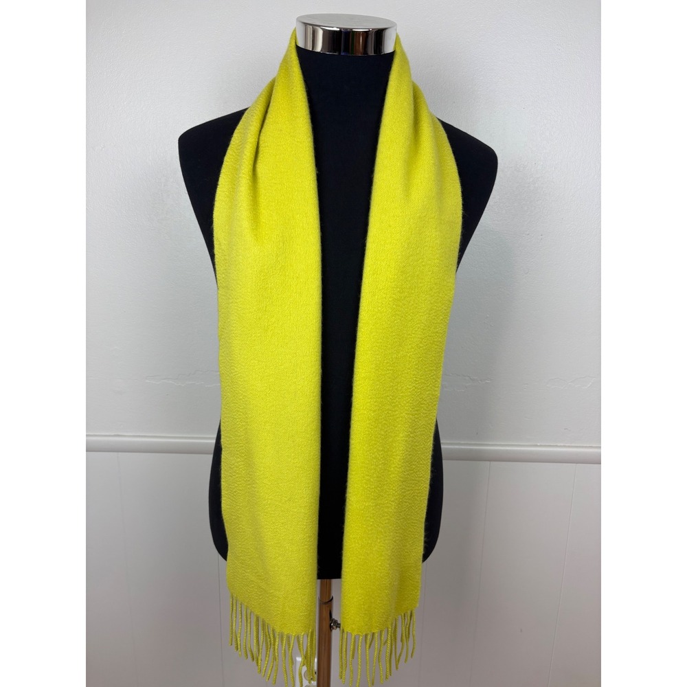 Charter Club Luxury Cashmere Scarf Fringed Green‎ Rectangular Cozy Warm Soft
